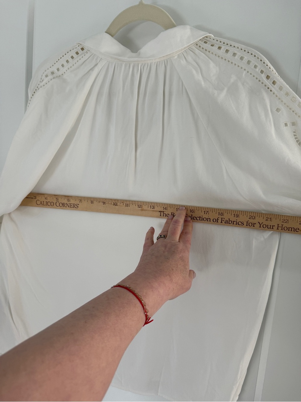 Suncoo Paris Blouse Lory Ivory Eyelet Lace Sleeve V-Neck Top NWT Size T2 / US M - Picture 13 of 13